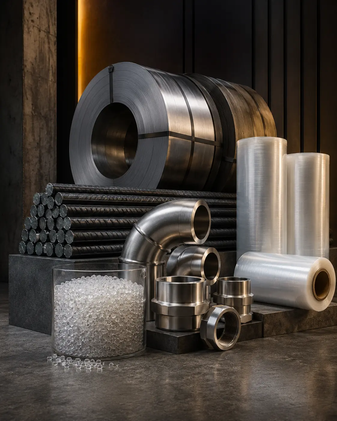 Acero, tuberías y materiales plásticos industriales